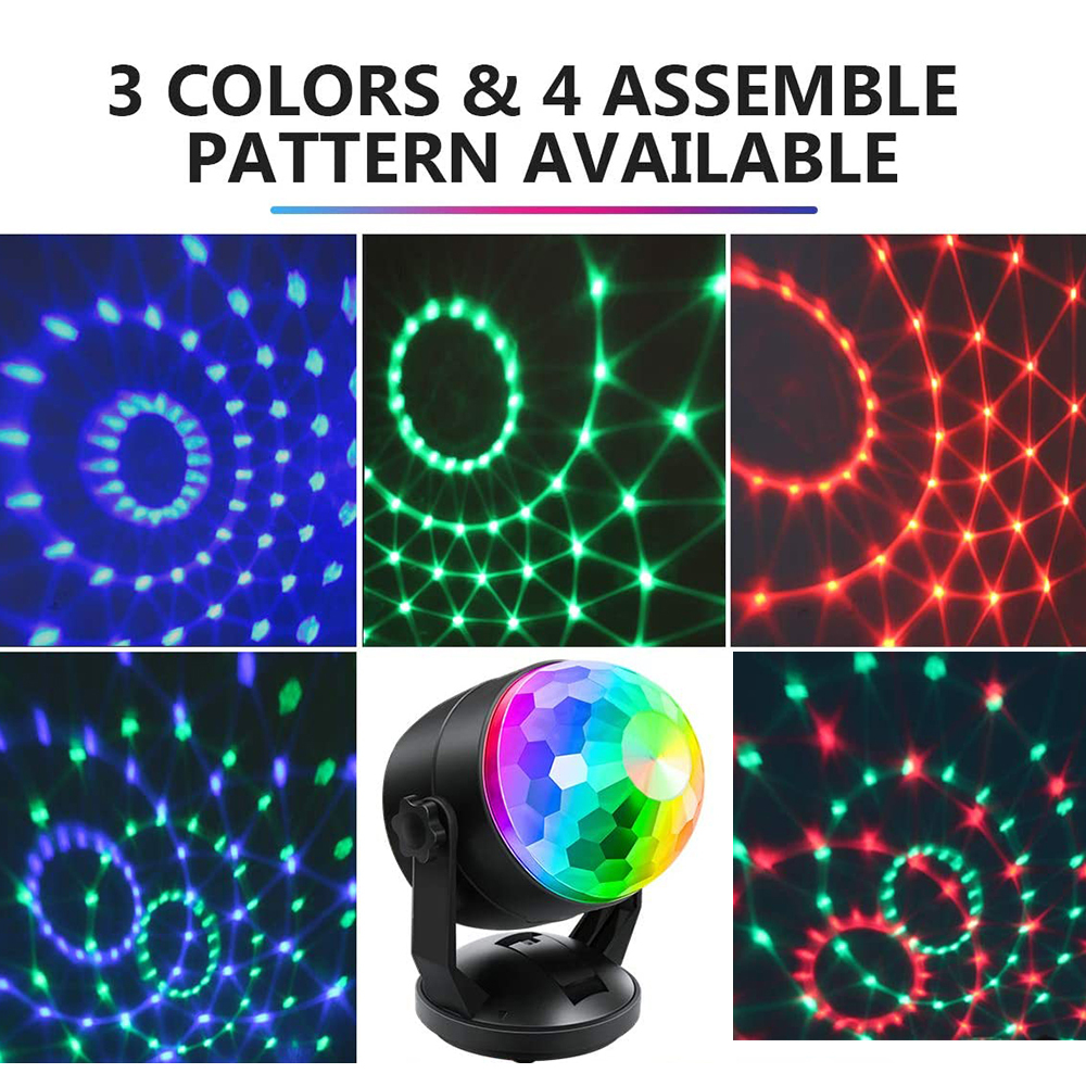 LED Disco Light Party Ball Lights Xmas Party RGB Lamp Suction Sound ...