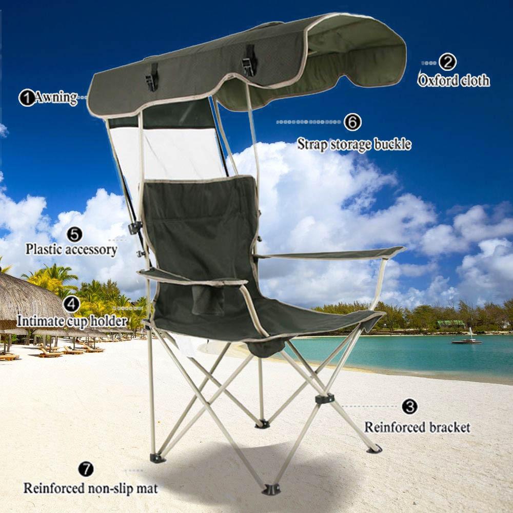 Portable Foldable Sun Shade Canopy Chair Camping Beach