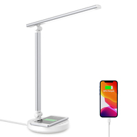 LED Table Lamp Desk Light Wireless Charger - White