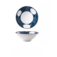 2pcs x Japanese Noodle Soup Bowl Deep Premium Ceramic - Circle Design