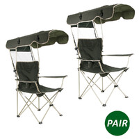 2x Canopy Chair Portable Foldable Fishing 