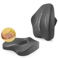 Lumbar Back Support Pillow Seat Cushion Memory Foam Office Chair- Dark Grey