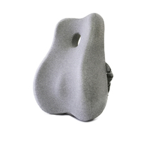 Lumbar Back Support Cushion Memory Foam Pillow Office Chair- Light Grey