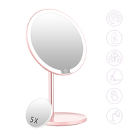 LED Makeup Cosmetic Mirror Magnifying Light - Pink