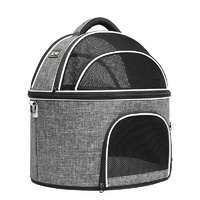 Pet Carrier Backpack Cloth Grey Travel Shoulder Bag For Cat Puppy - Grey
