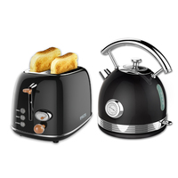 Classic 2 Slice Toaster Kettle Set - Black