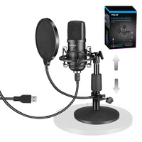 Philex USB Condenser Podcast Broadcast Microphone Stand W/ Pop Filter