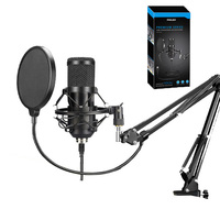 Philex USB Condenser Podcast Microphone Clamp W/ Pop Filter