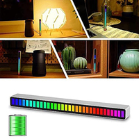 LED RGB Music Level Sound VU Meter Display Light Bar - Silver